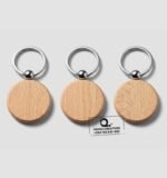 Custom Branded Round Wooden Key Ring - Image 3