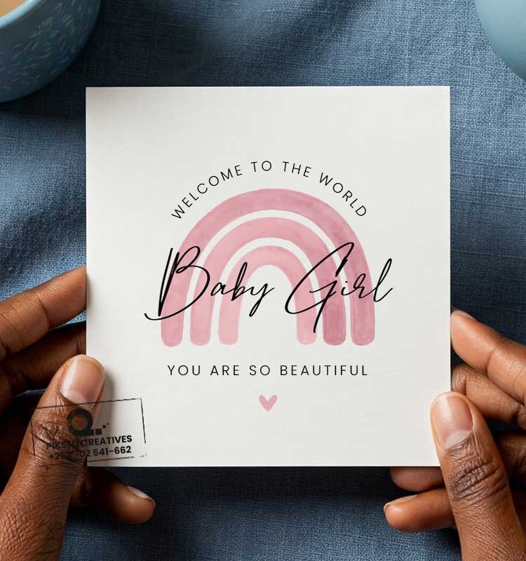 Welcome-to-the-World-Baby-Girl-Greeting-Card Welcome-to-the-World-Baby-Girl-Greeting-Card - Image 1